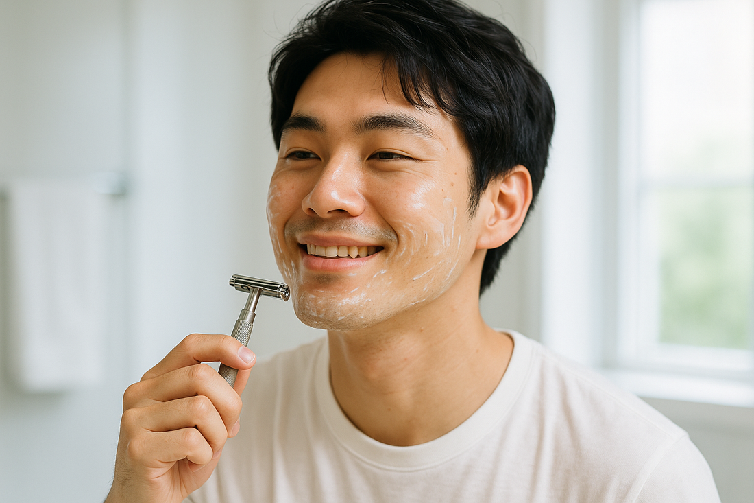 快適なシェービングをする男性