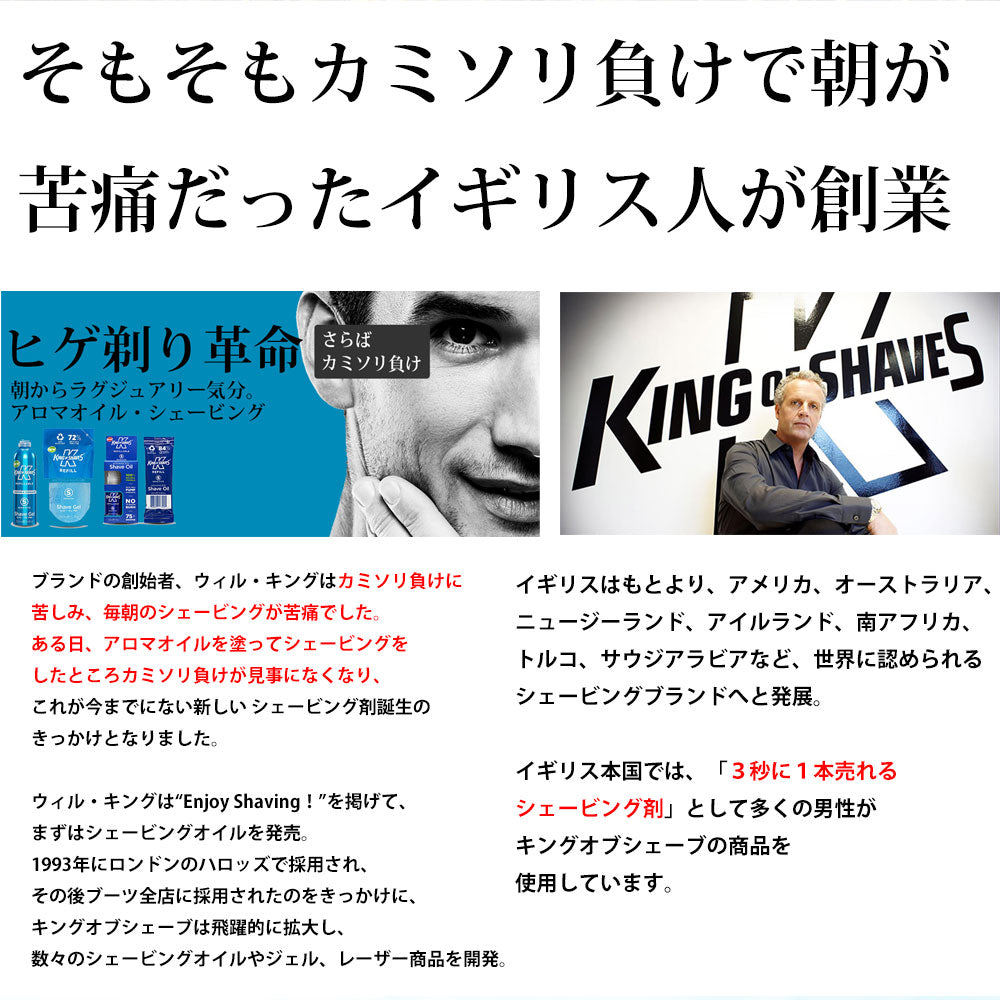【訳あり品】敏感肌用シェービングオイル 30ml - 箱ダメージ- カミソリ負け防止 | キングオブシェーブ